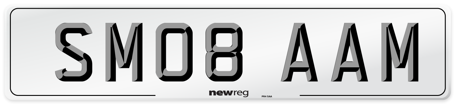 SM08 AAM Number Plate from New Reg